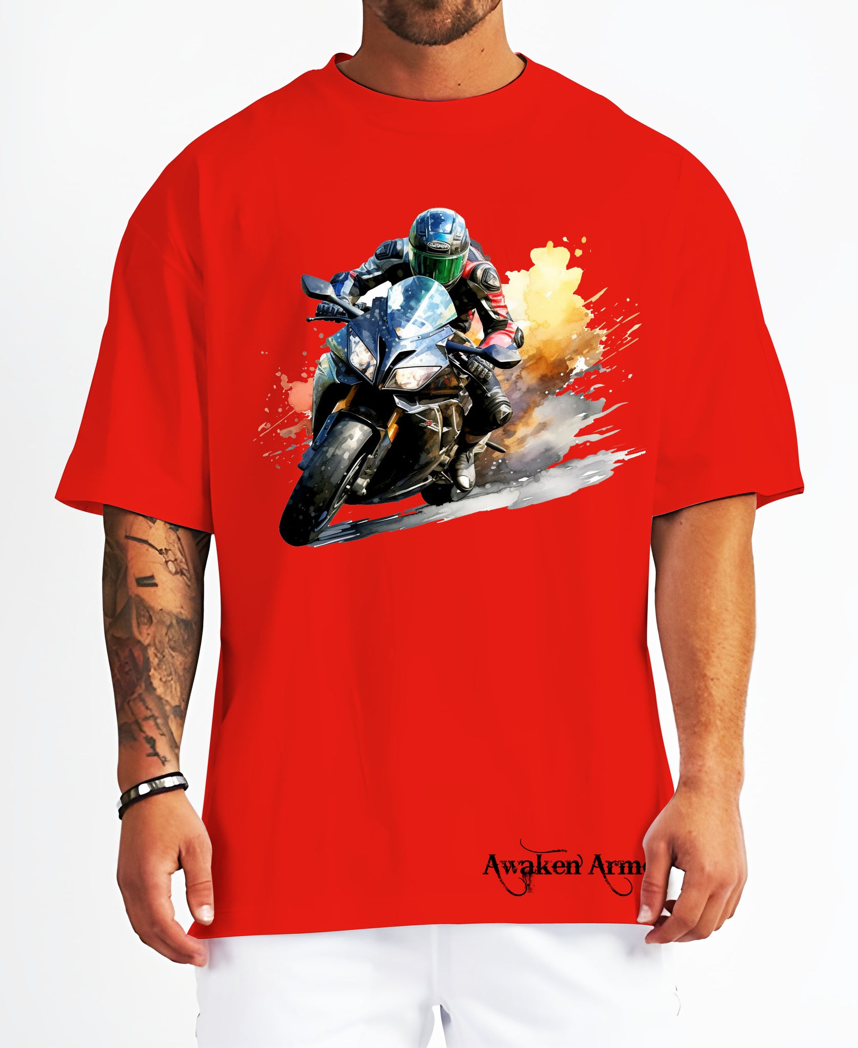 Bike 28 Oversized  Printed Tshirt