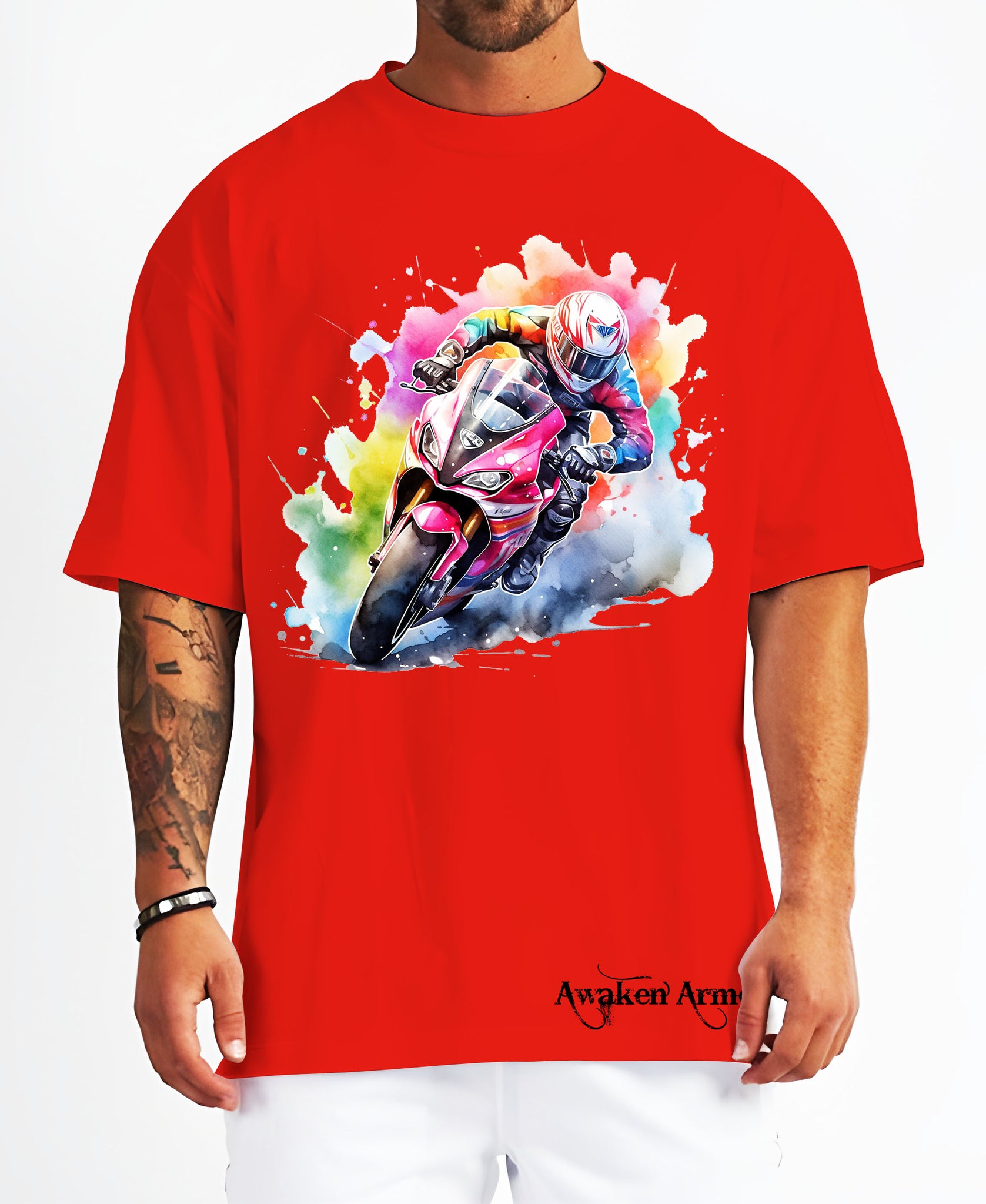 Bike 8 Oversized  Printed Tshirt