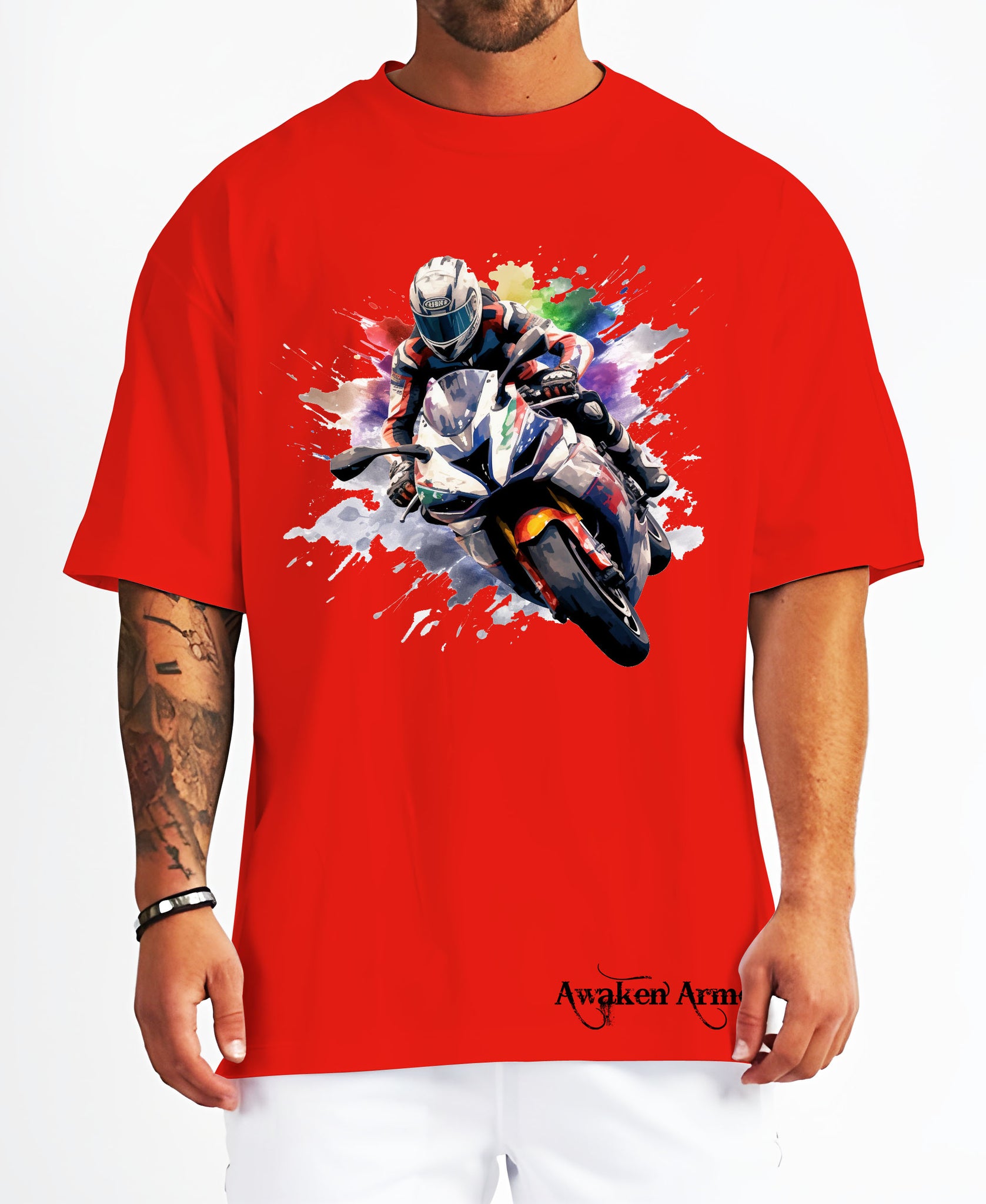 Bike 10 Oversized  Printed Tshirt