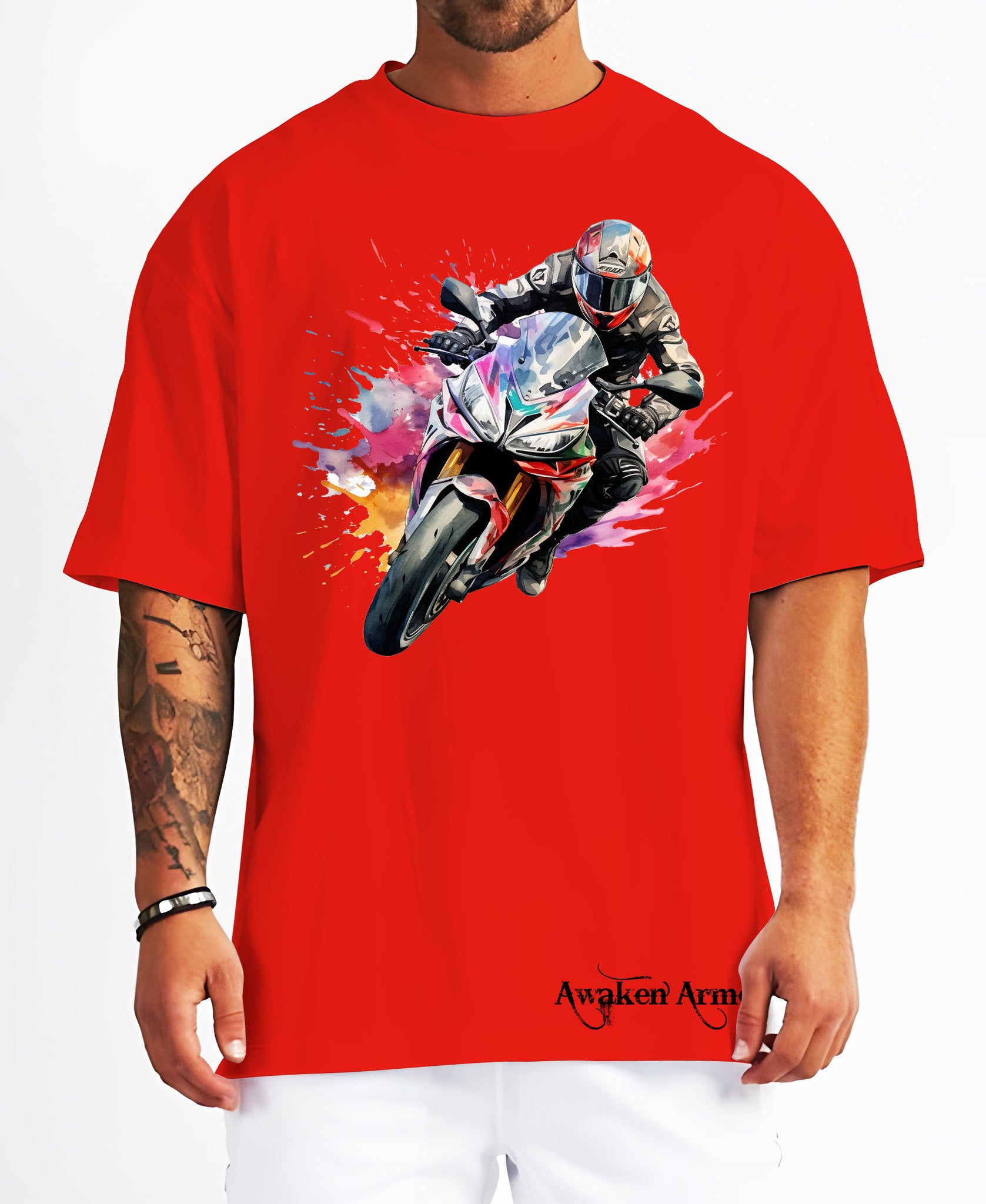 Bike 32 Oversized  Printed Tshirt