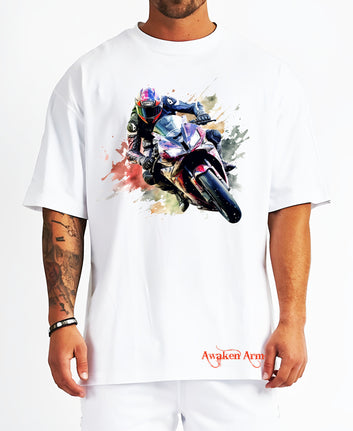 Bike 36 Oversized  Printed Tshirt