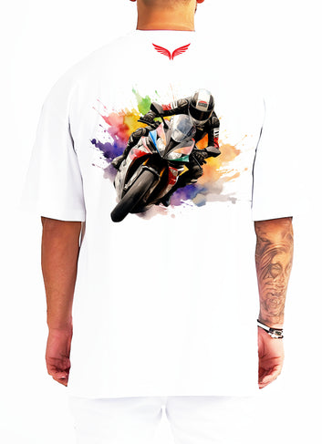 Bike 2 Oversized  Printed Tshirt