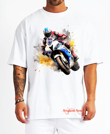 Bike 12 Oversized  Printed Tshirt