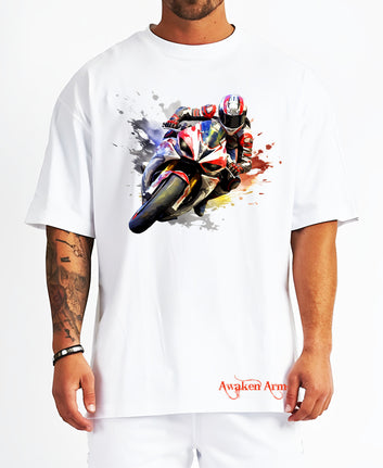 Bike 14 Oversized  Printed Tshirt