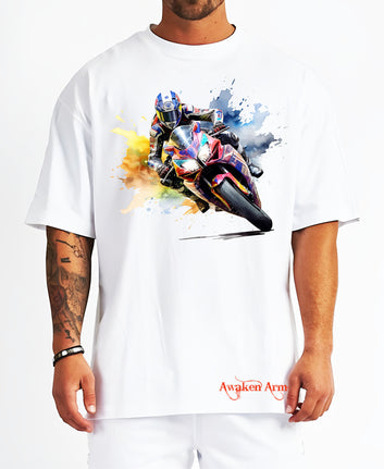 Bike 15 Oversized  Printed Tshirt