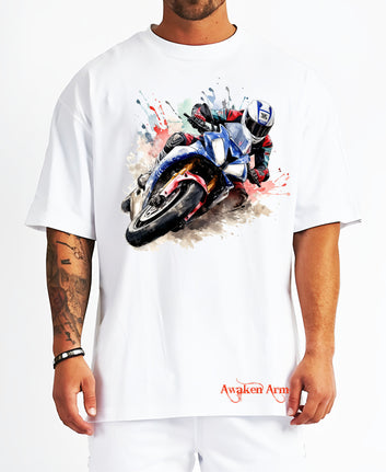 Bike 17 Oversized  Printed Tshirt