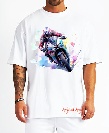 Bike 19 Oversized  Printed Tshirt