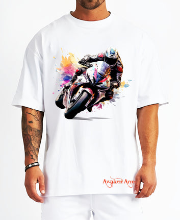 Bike 20 Oversized  Printed Tshirt