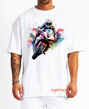 Bike 25 Oversized  Printed Tshirt