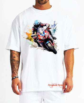 Bike 30 Oversized  Printed Tshirt