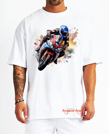 Bike 31 Oversized  Printed Tshirt