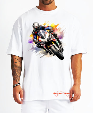 Bike 35 Oversized  Printed Tshirt