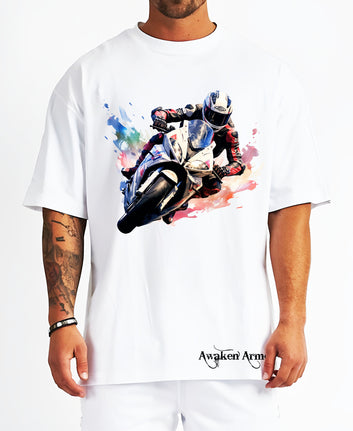 Bike 3 Oversized  Printed Tshirt