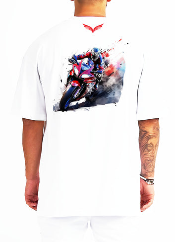 Bike 4 Oversized  Printed Tshirt