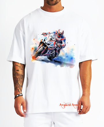 Bike 6 Oversized  Printed Tshirt