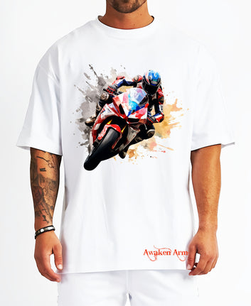 Bike 7 Oversized  Printed Tshirt