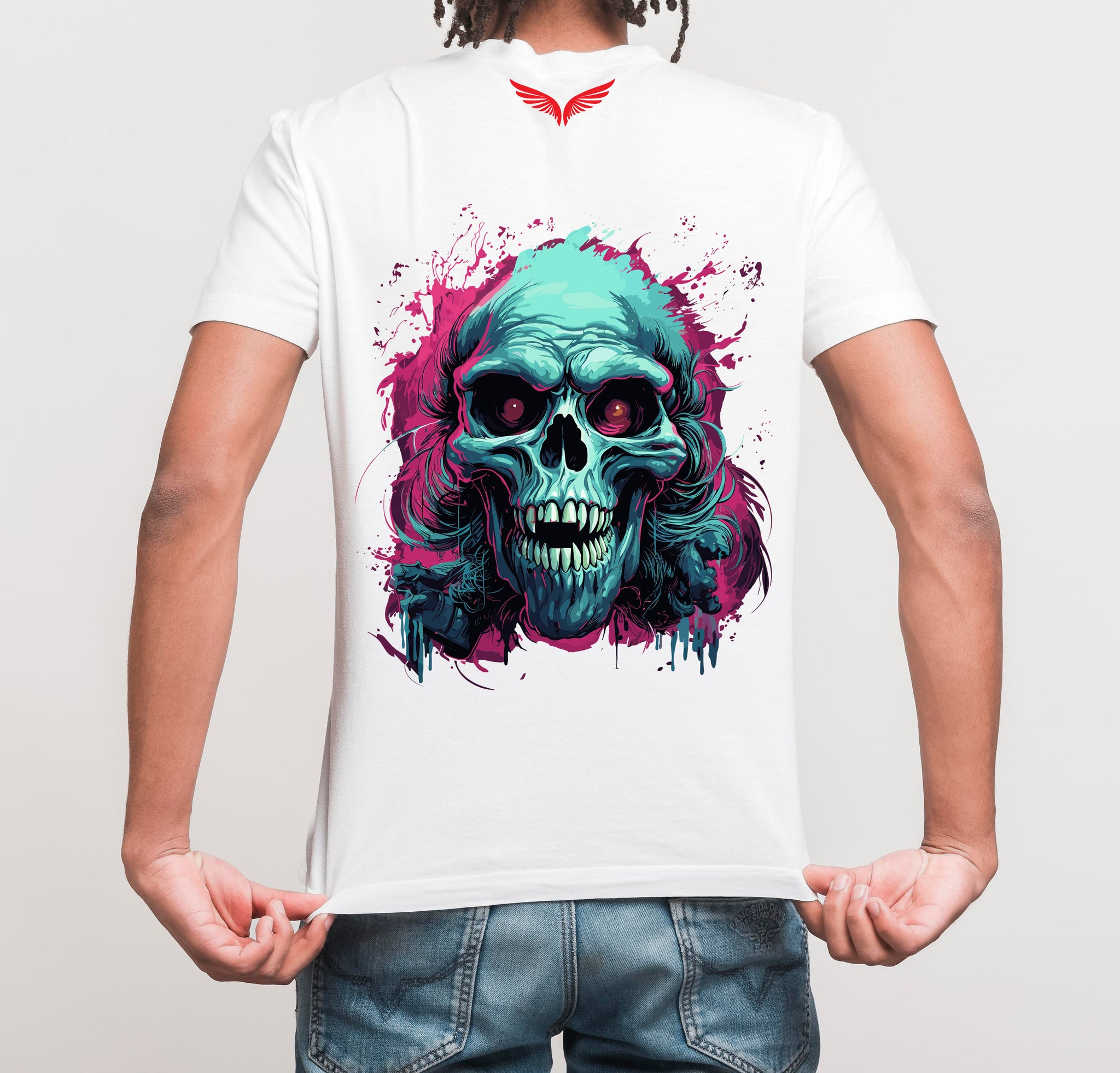 Men's Haunted Skull  Printed  T-shirt