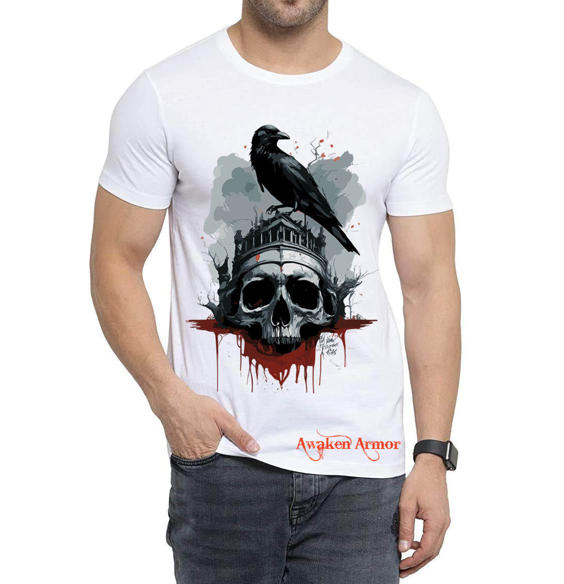 Men's ScareCrow  Skull Printed  T-shirt