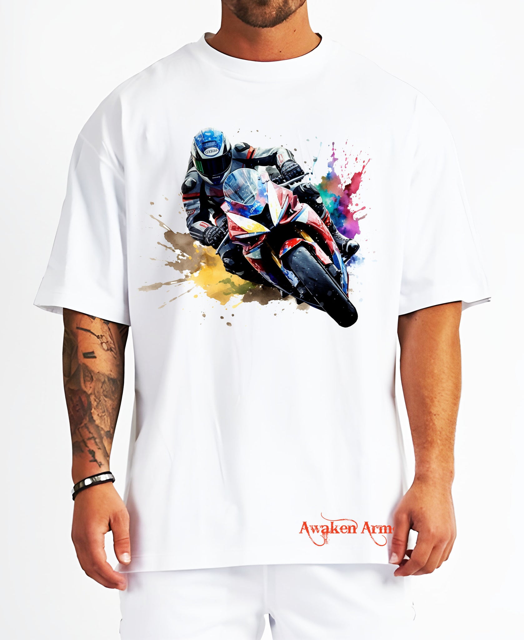 Bike 34 Oversized  Printed Tshirt