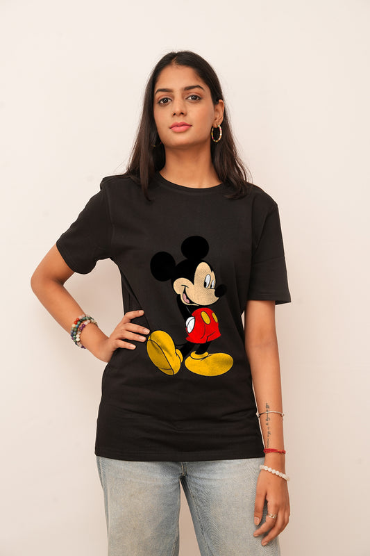 Cartoon Women Oversized Mickey Mouse Printed Tshirt