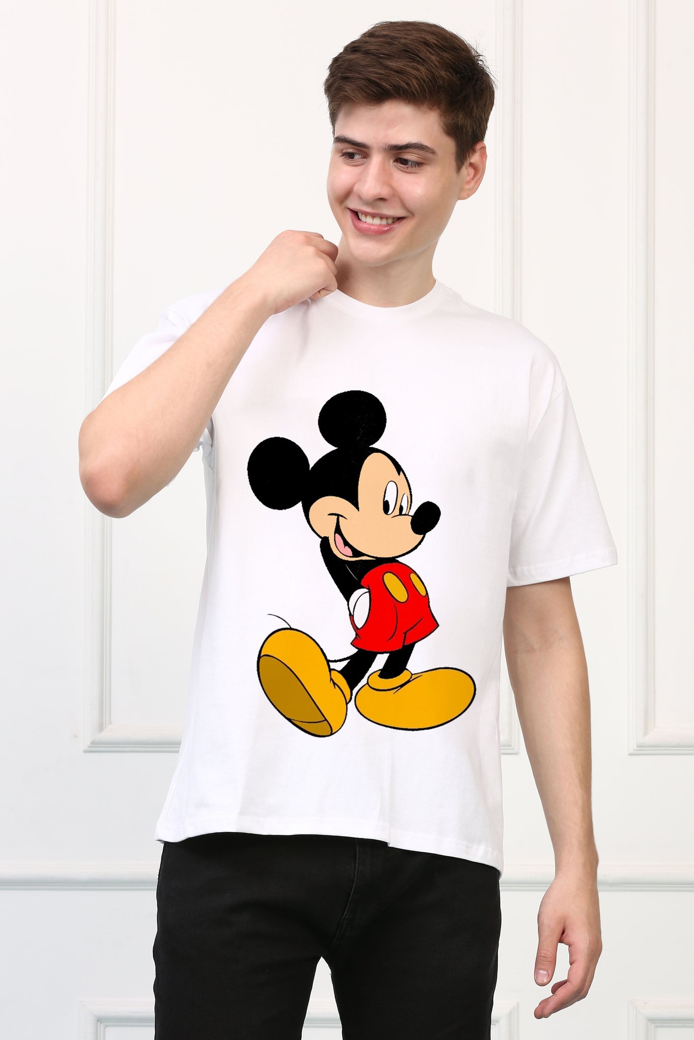 Oversized Mickey Mouse Cartoons Printed Tshirt