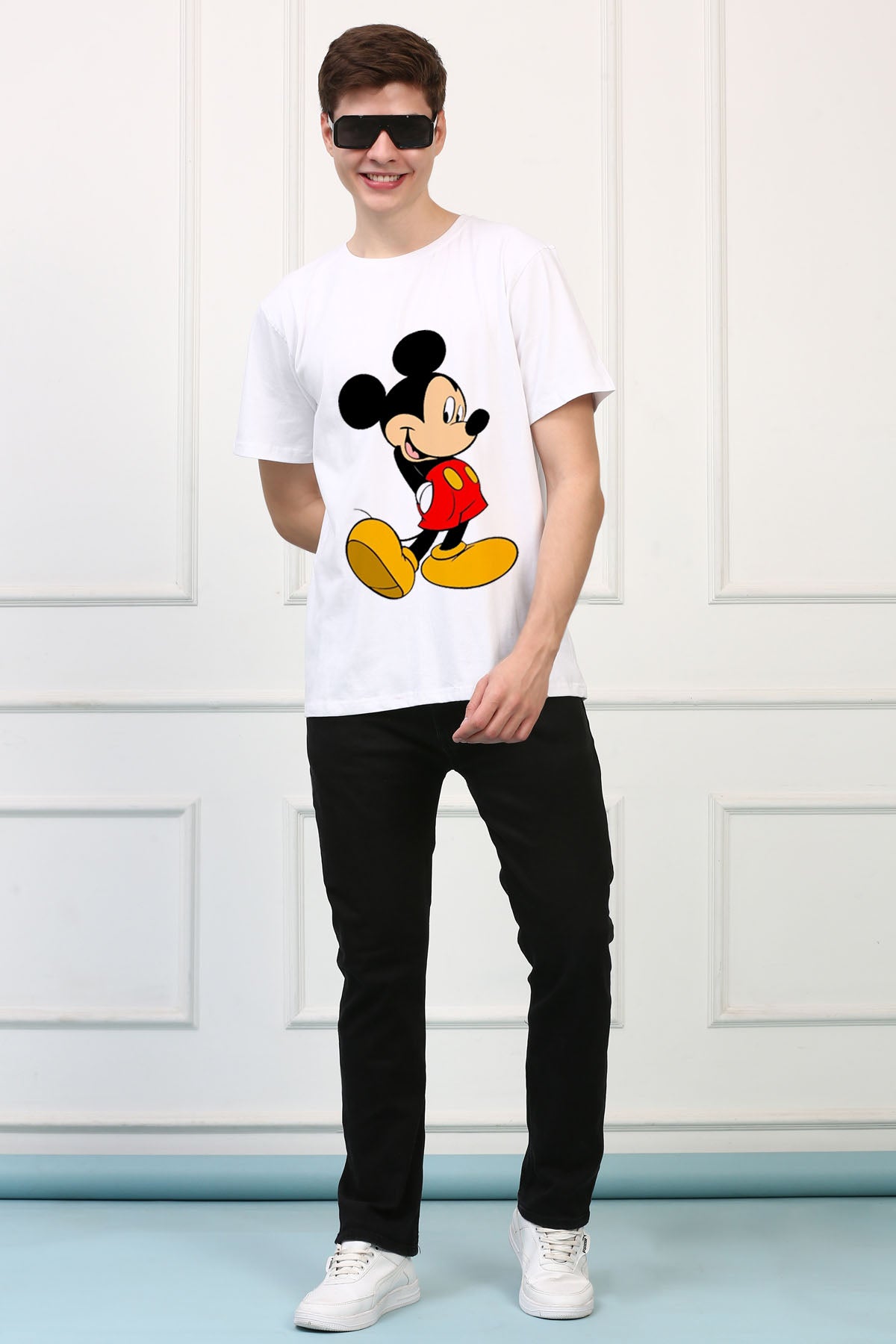 Oversized Mickey Mouse Cartoons Printed Tshirt