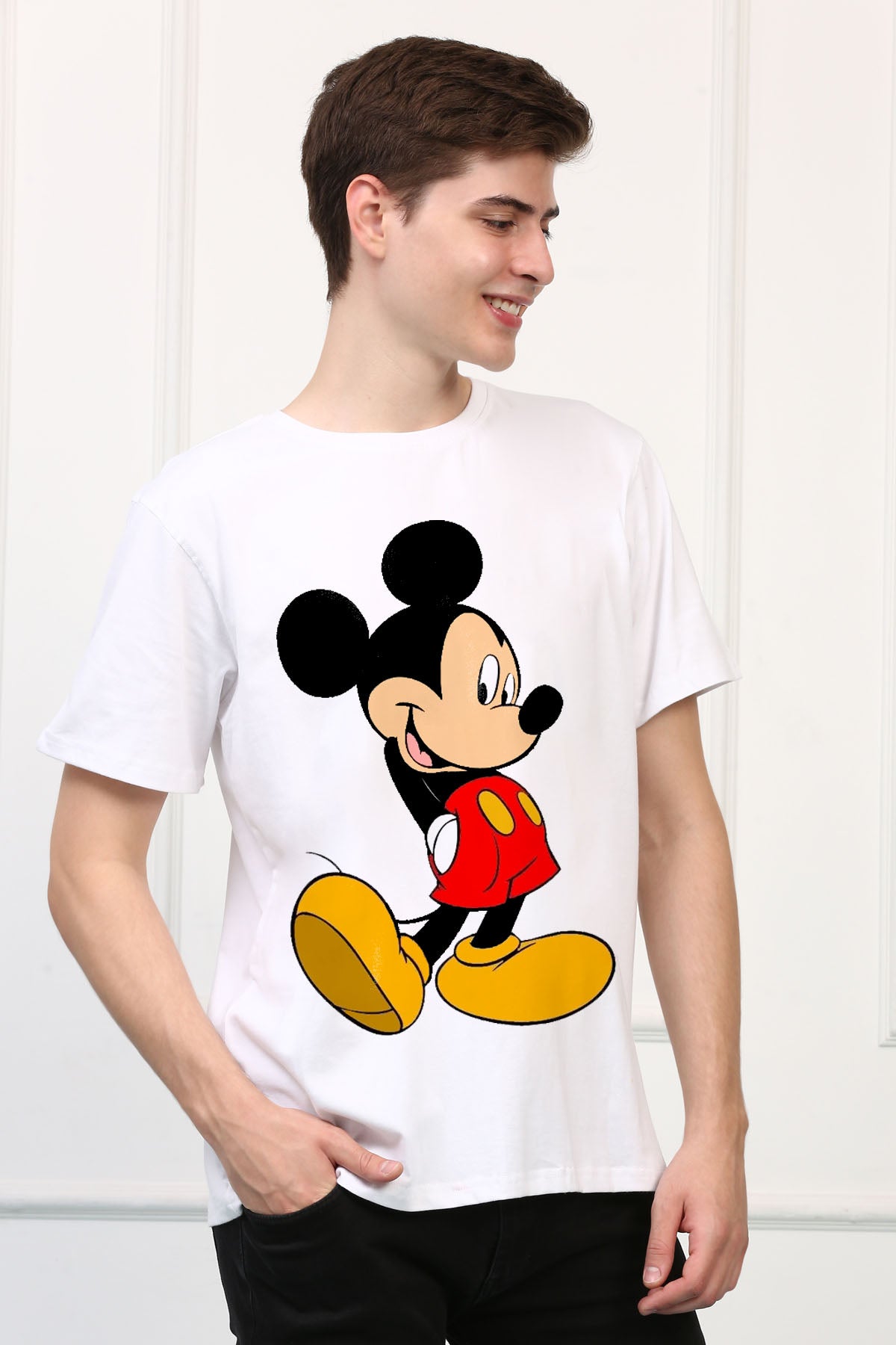 Oversized Mickey Mouse Cartoons Printed Tshirt