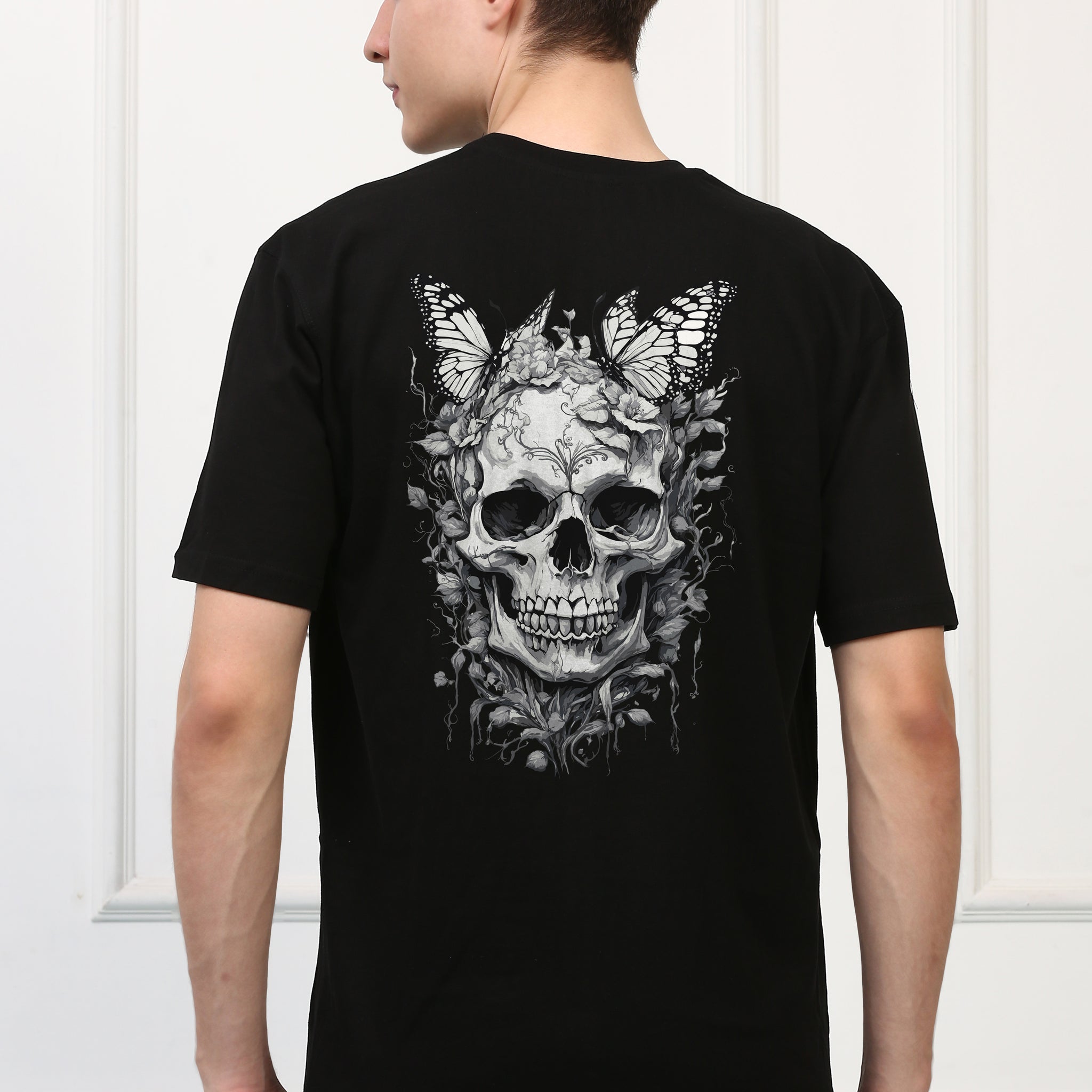 Skull and Butterfly Printed  T-shirt