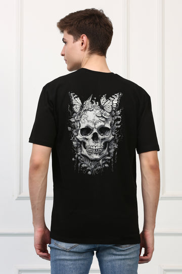 Skull and Butterfly Printed  T-shirt