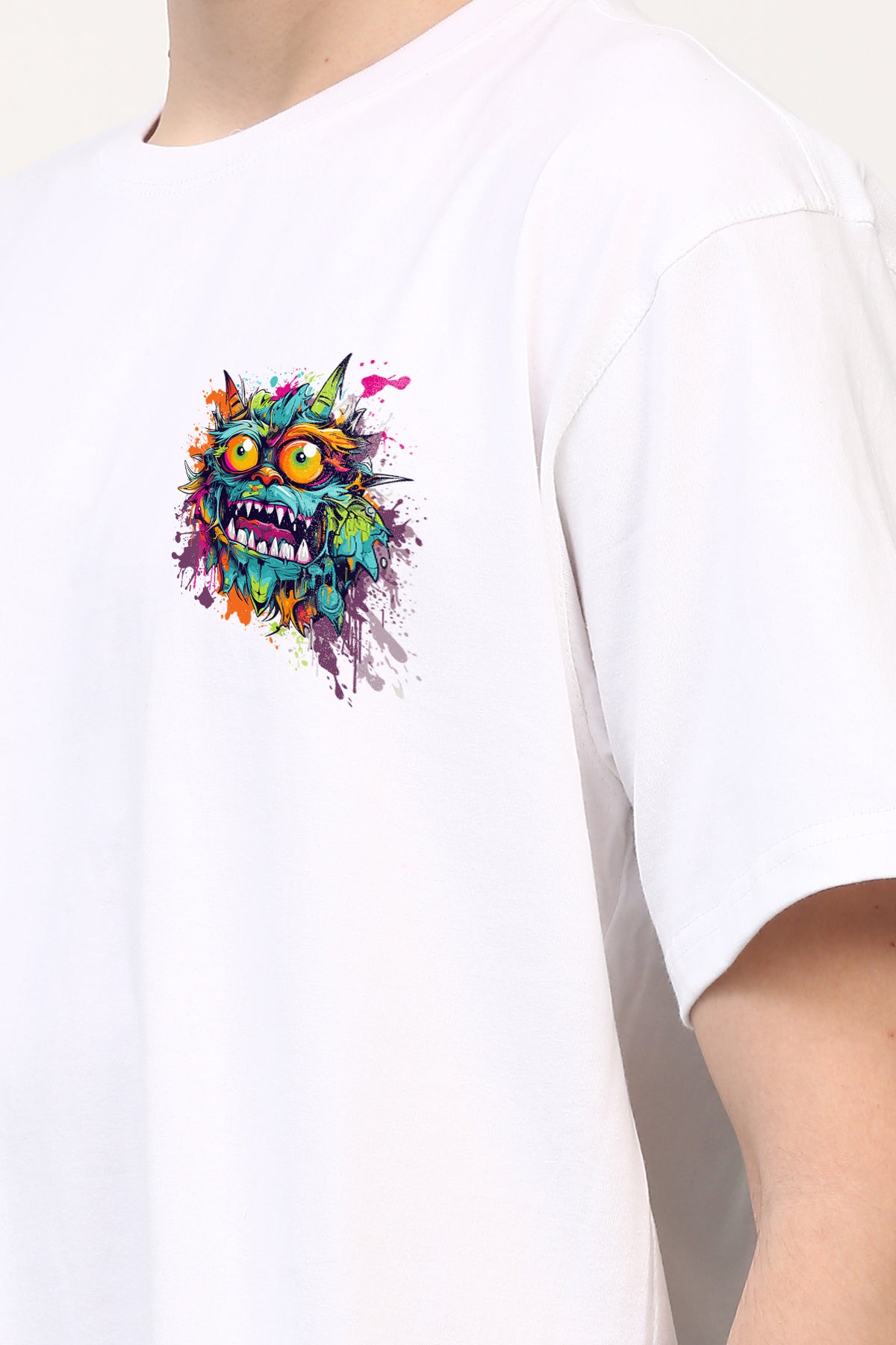 Oversized Monster Printed Tshirt