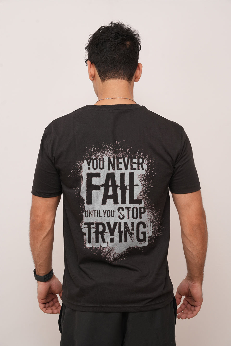 Typography oversized You Never Fail Printed Tshirt