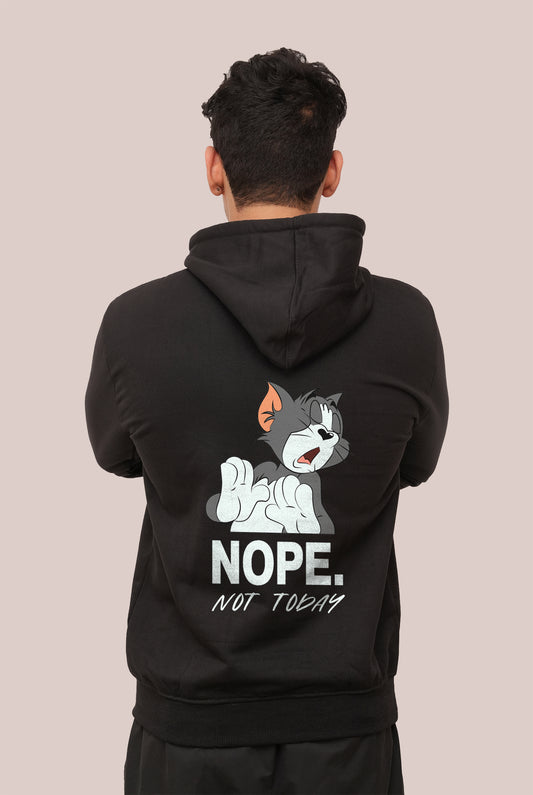 Cartoon Nope For Today Printed Hoodies