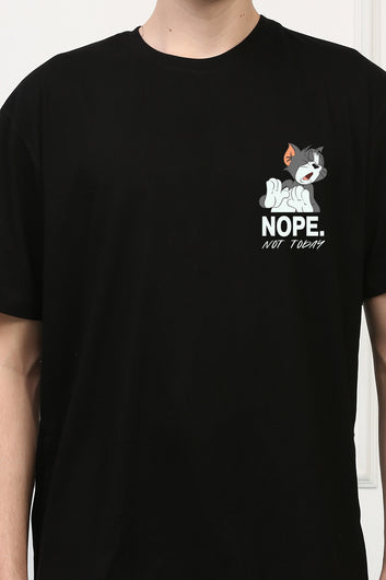 Oversized Nope Cartoon Printed Tshirt