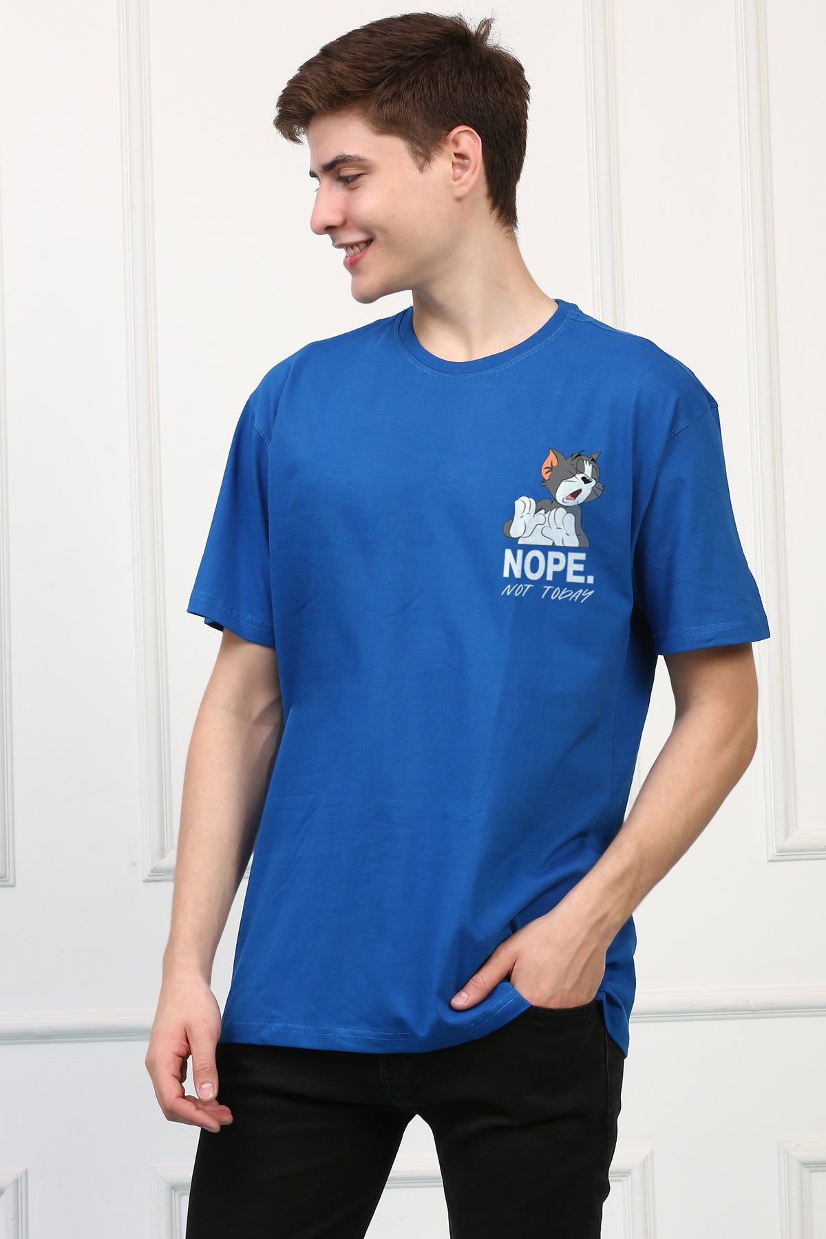 Oversized Nope Cartoon Printed Tshirt