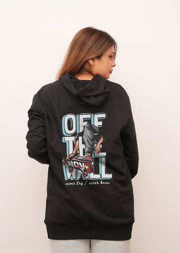 Typography Off the Wall Printed Hoodies