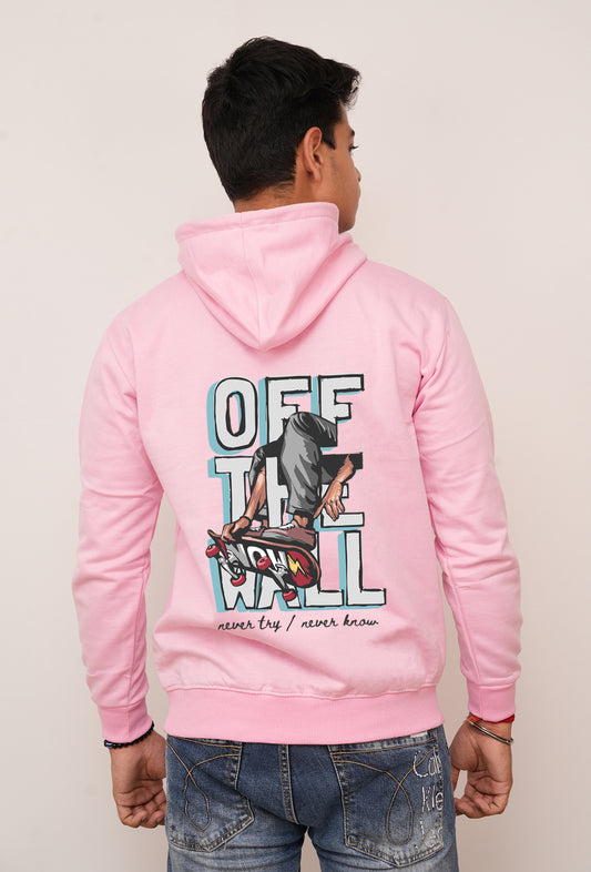 Typography Off The Wall  Printed Hoodies