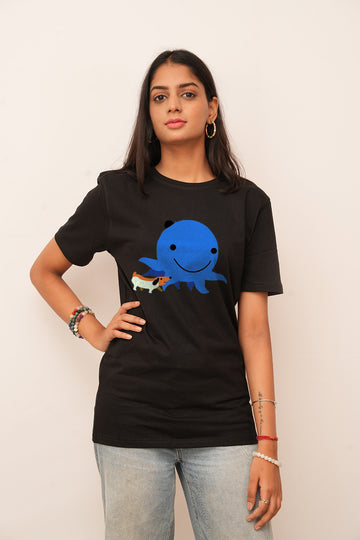 Cartoon Women Oversized Oswald  Printed Tshirt