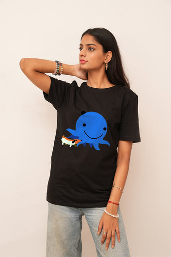 Cartoon Women Oversized Oswald  Printed Tshirt