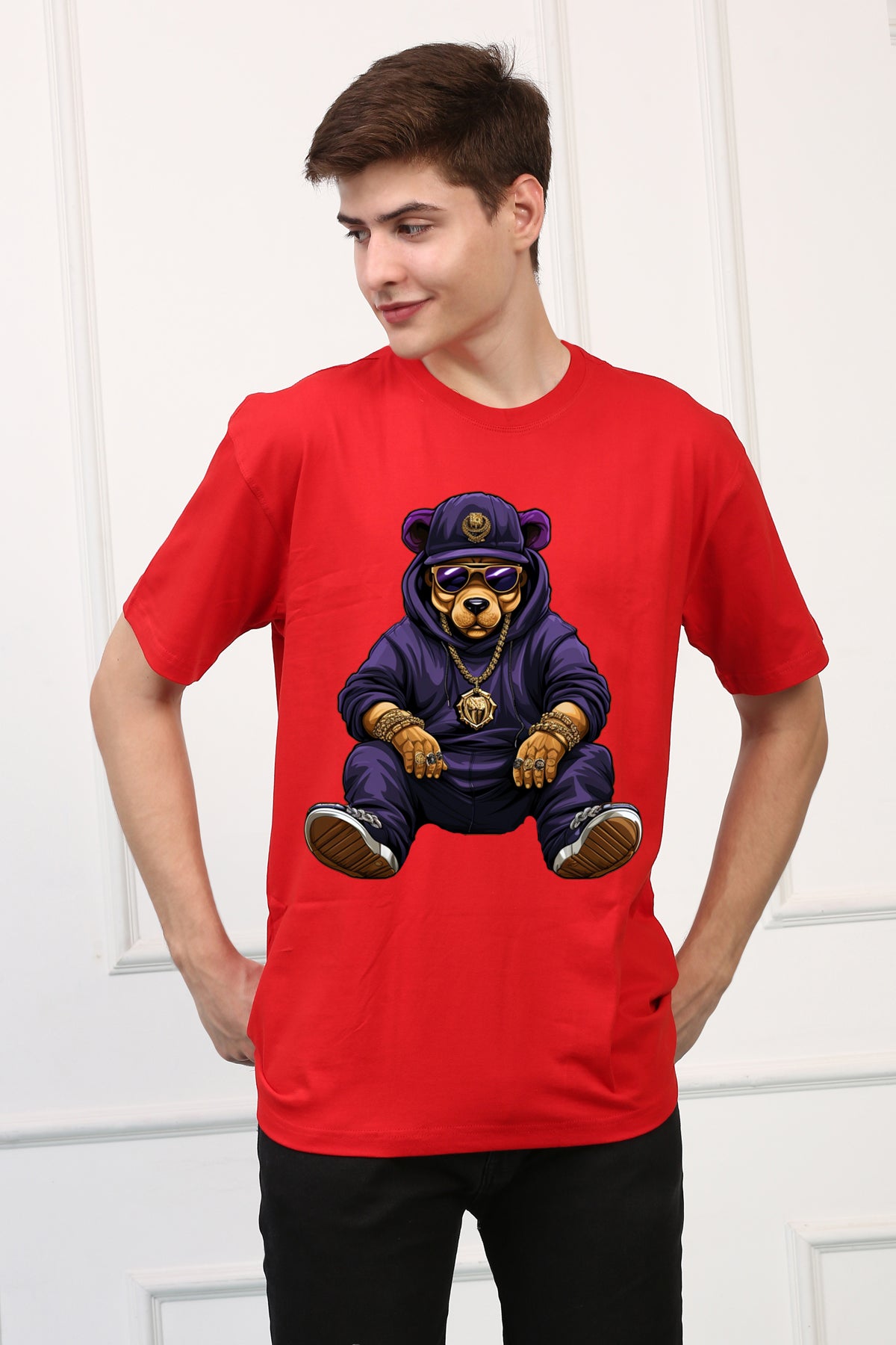 Oversized Rapper Stylish Cartoons Design Printed Tshirt