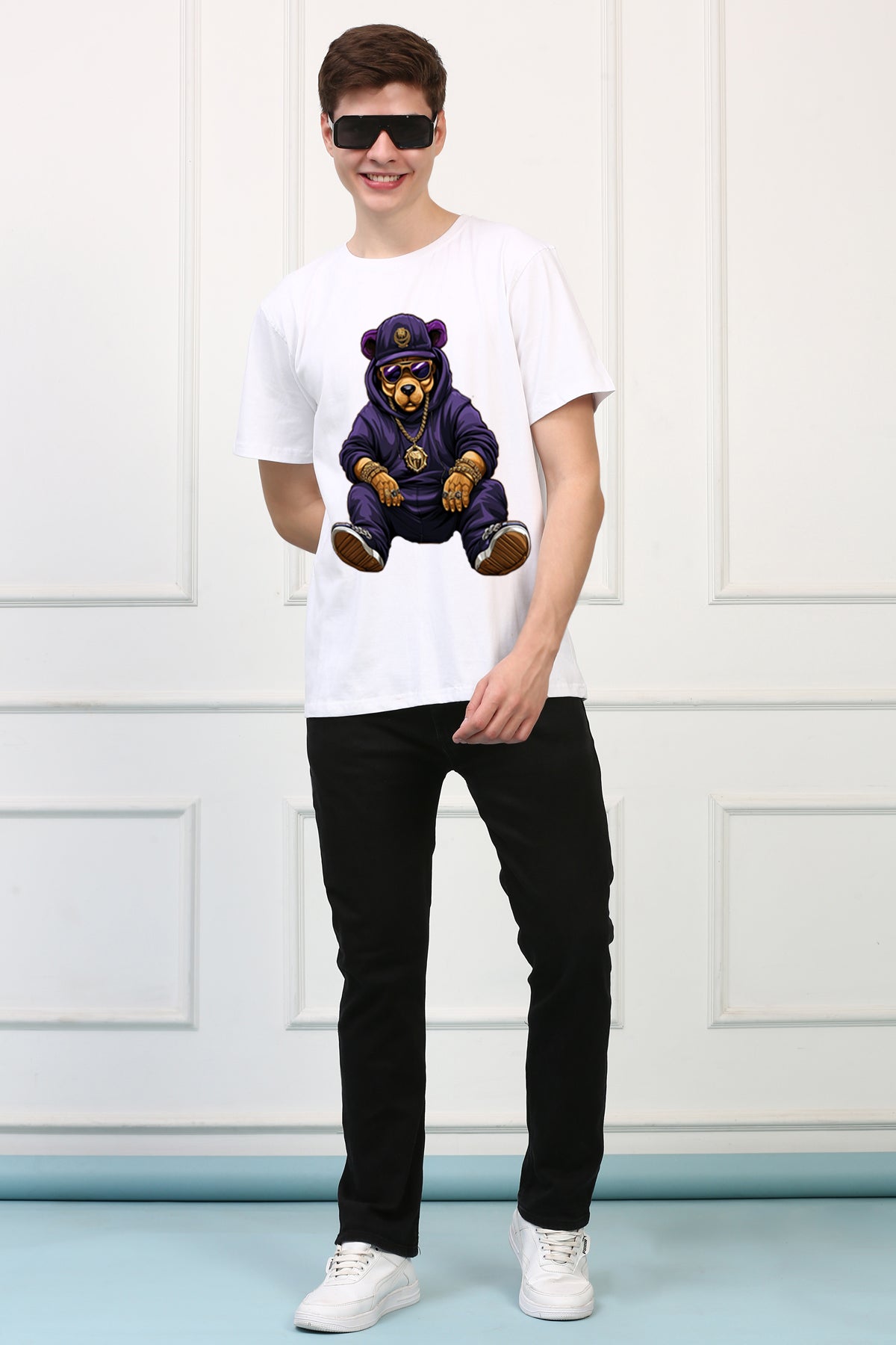 Oversized Rapper Stylish Cartoons Design Printed Tshirt