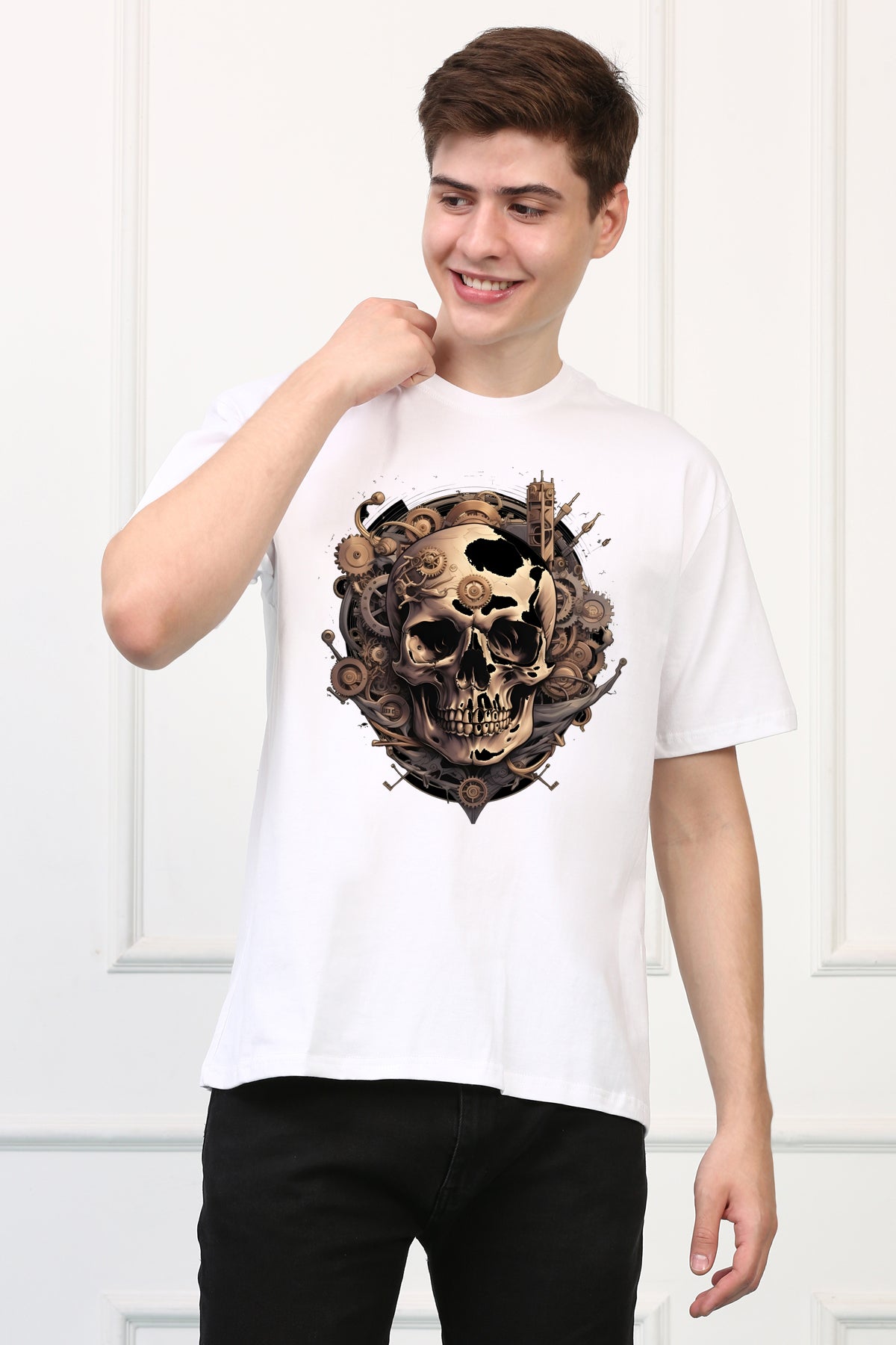 Skeleton 16 Oversized  Printed Tshirt