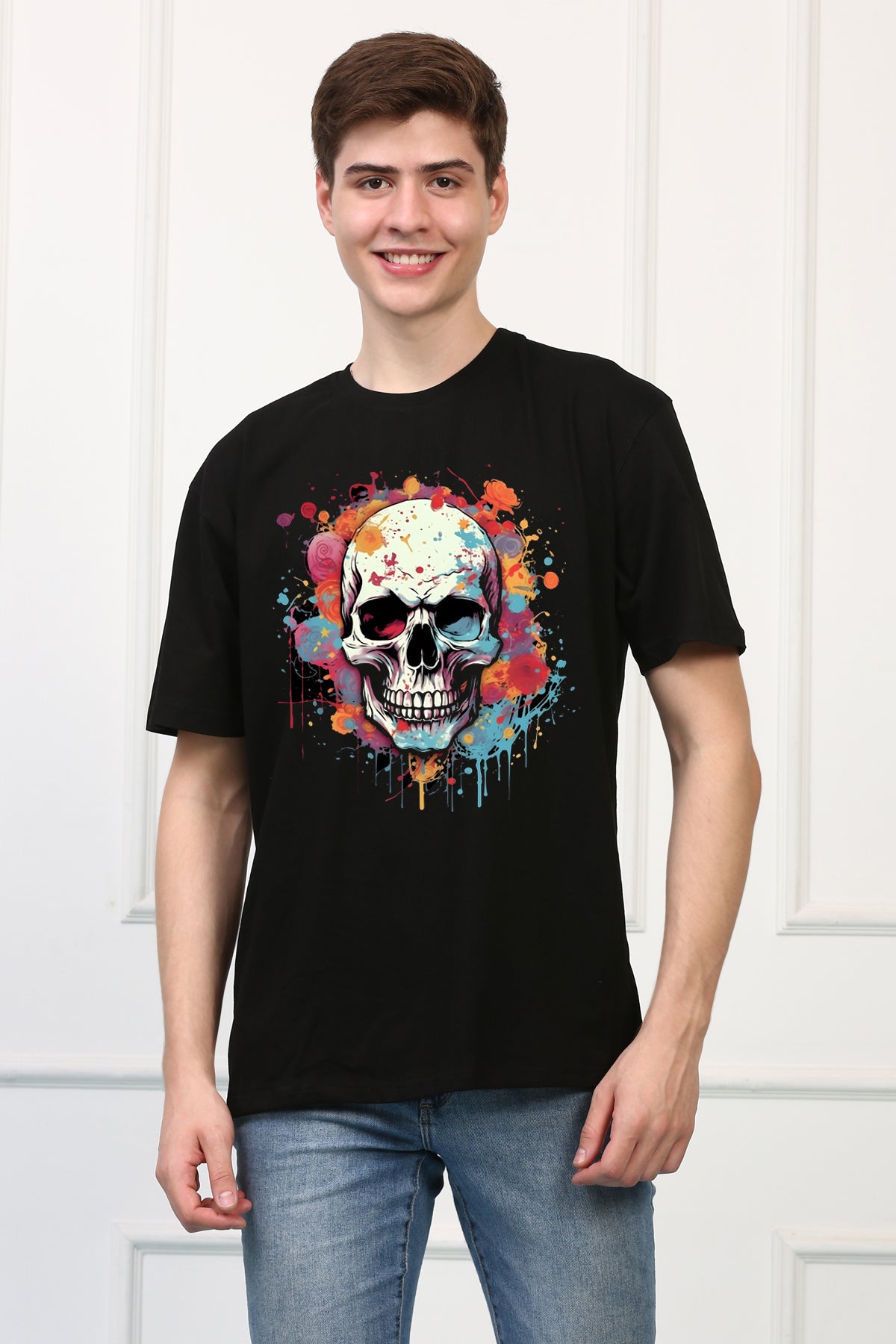 Skull Print 1 Oversized  Printed Tshirt