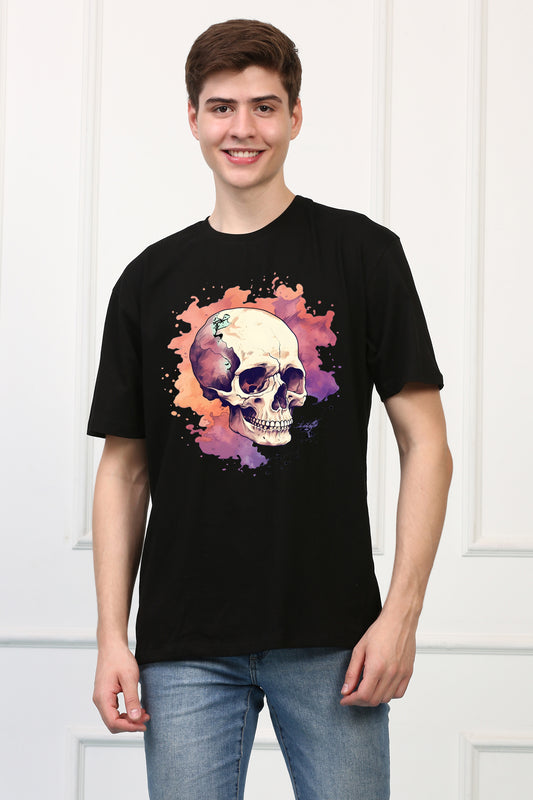 Skull Print 8 Oversized  Printed Tshirt