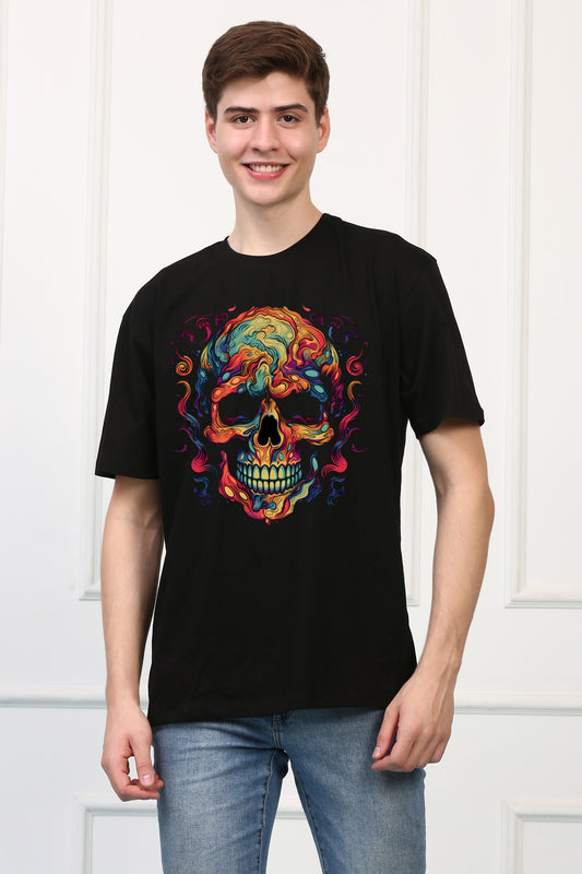 Skull Print 15 Oversized  Printed Tshirt