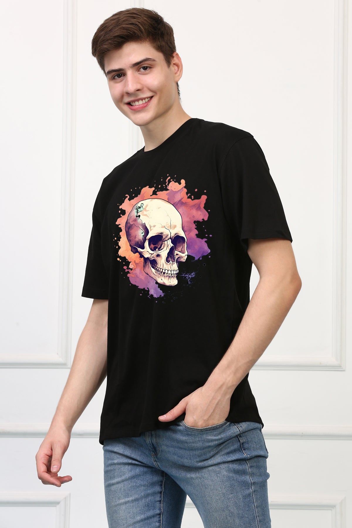 Skull Print 8 Oversized  Printed Tshirt