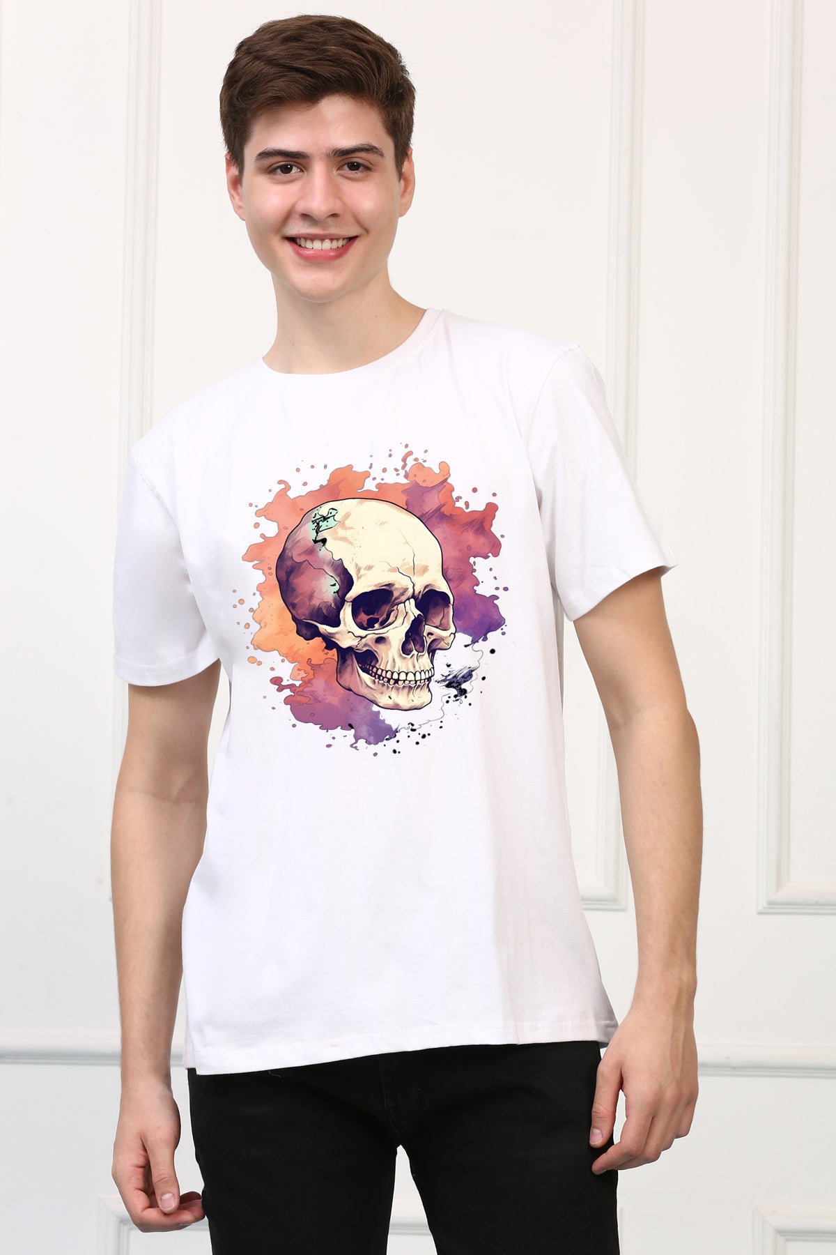 Skull Print 8 Oversized  Printed Tshirt