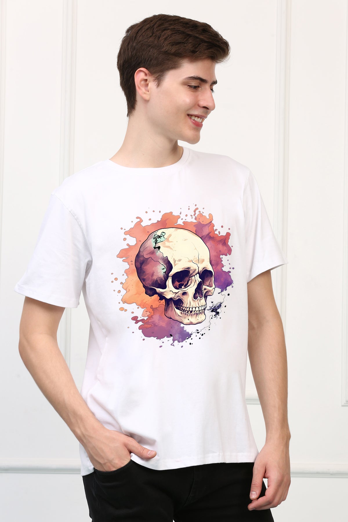 Skull Print 8 Oversized  Printed Tshirt