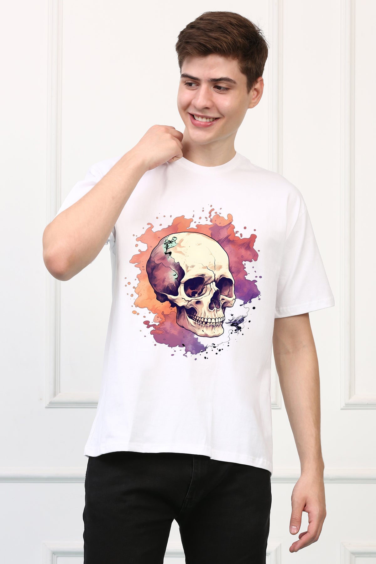 Skull Print 8 Oversized  Printed Tshirt