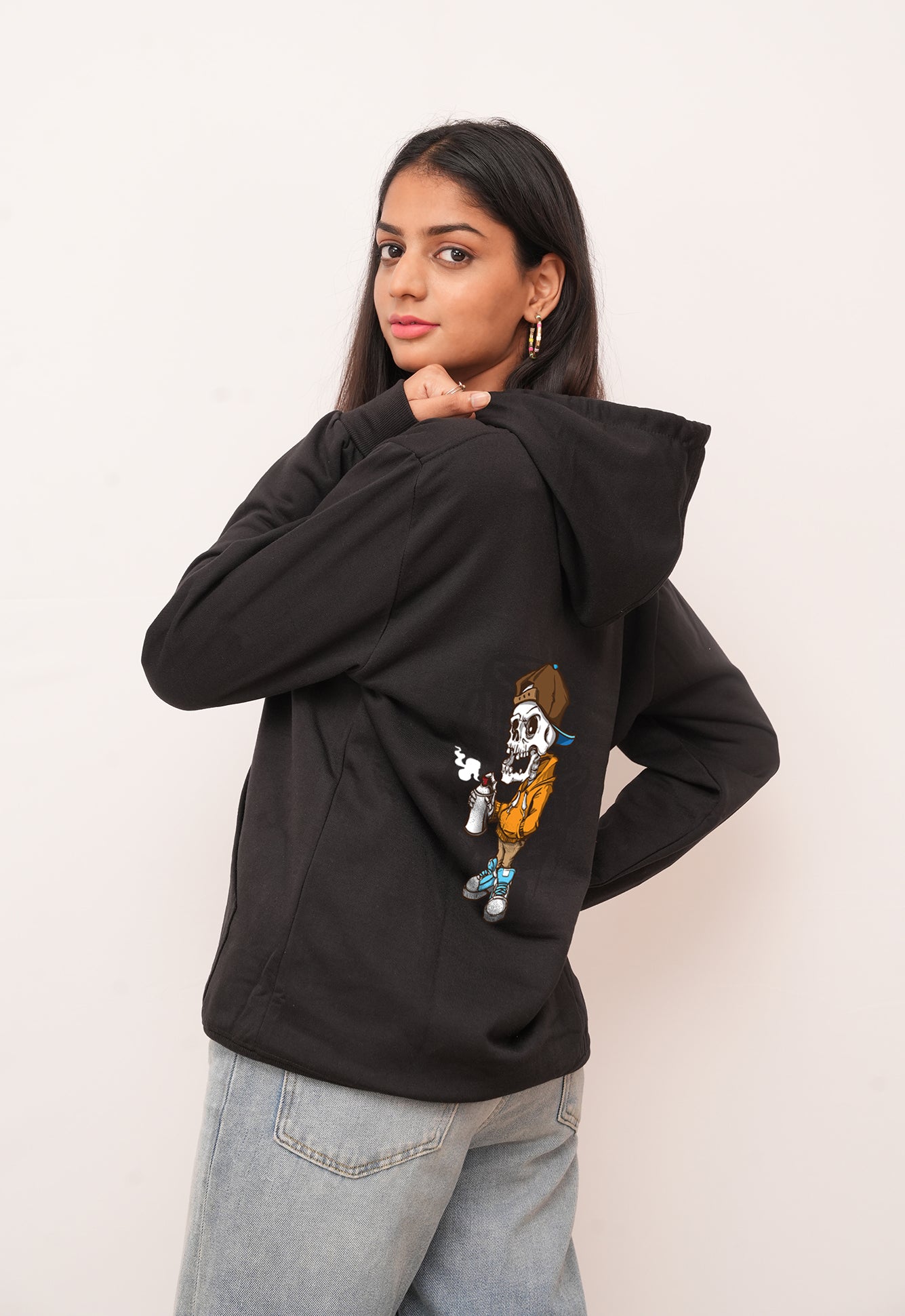 Graffitti Spray Skull  Printed Hoodies