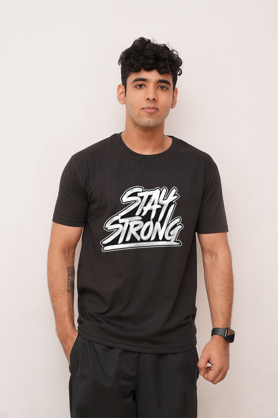 Typography oversized Stay Strong Printed Tshirt